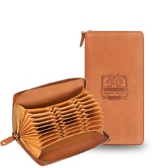 ABYS Genuine Leather RFID Protected Card Holder[Tan]