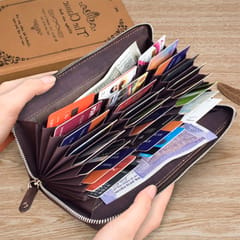 ABYS Genuine Leather RFID Protected 27 Slots Debit/Credit/Smart/Identity Card Holder for Men & Women