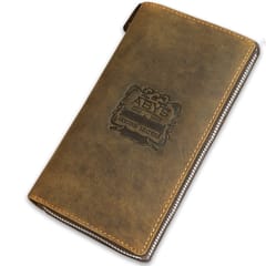 ABYS Hunter Leather Dark Brown Credit Debit Card Holder Wallet | Unisex Card Organiser | 27 Card Slots | RFID Protection