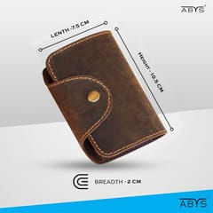 ABYS Genuine Leather Card Holder/Wallet for Men and Women | 9 Card Slots | ATM & ID Card Case with Button Closure