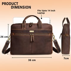 ABYS Hunter Leather Laptop | Macbook | Office | Messenger Bag for Men & Women With Leather Shoulder Strap