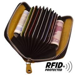 ABYS Genuine Leather Yellow Card Holder