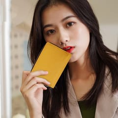 ABYS Genuine Leather Yellow Card Holder