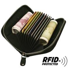 ABYS Black Genuine Leather Wallet||Card Holder||ID Case for Women