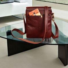 ABYS Genuine Leather Dark Burgundy Messenger Bag