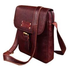 ABYS Genuine Leather Dark Burgundy Messenger Bag