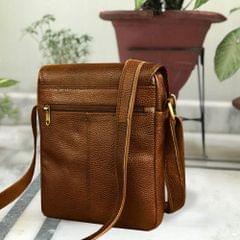 ABYS Genuine Leather Tan Messenger Bag