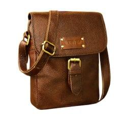 ABYS Genuine Leather Tan Messenger Bag