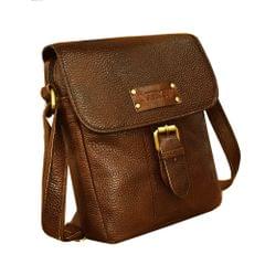 ABYS Genuine Leather Tan Messenger Bag