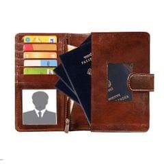 ABYS Genuine Leather Light Burgundy Passport Holder