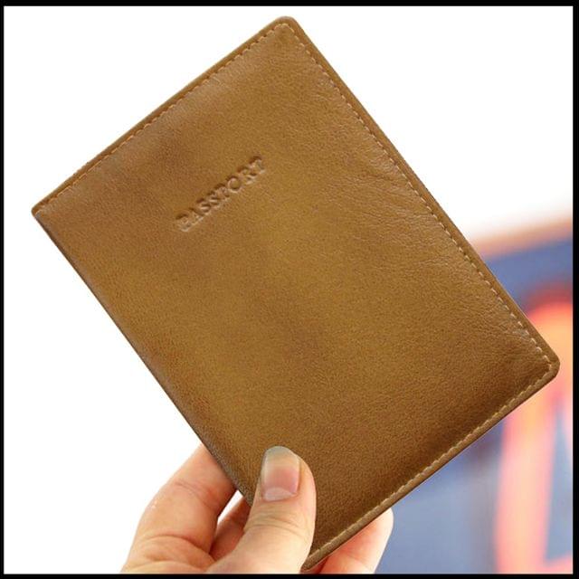 ABYS Genuine Leather Tan Passport Holder