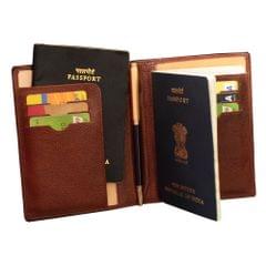 ABYS Genuine Leather Light Burgundy Passport Holder