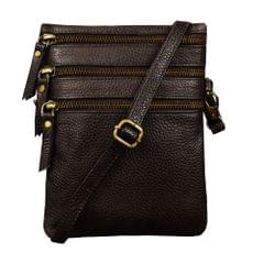 ABYS Genuine Leather Coffee Sling Bag