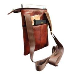 ABYS Genuine Leather Light Burgundy Sling Bag