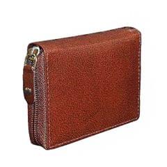 ABYS Genuine Leather Light Burgundy Card Holder