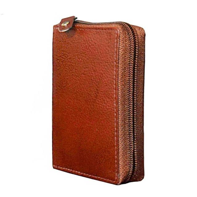 ABYS Genuine Leather Light Burgundy Card Holder