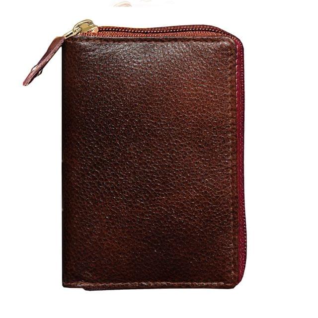 ABYS Genuine Leather Dark Burgundy Card Holder