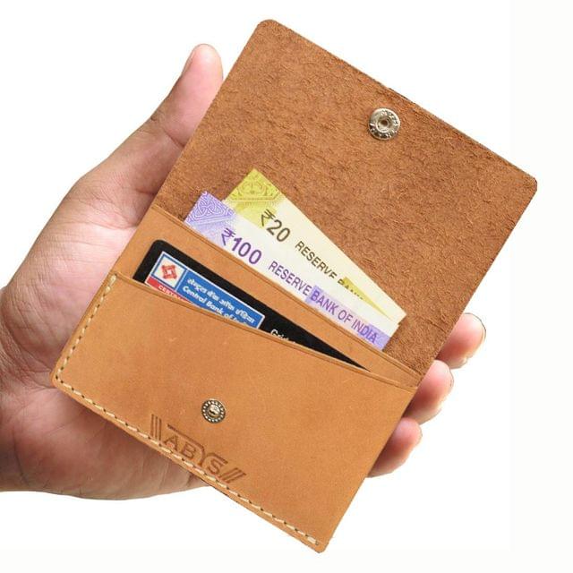 ABYS Genuine Leather Tan Card Holder