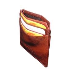 ABYS Genuine Leather Light Burgundy Card Holder