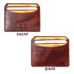 ABYS Genuine Leather Light Burgundy Card Holder