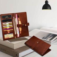 ABYS Genuine Leather Light Burgundy Document Holder