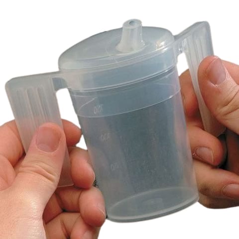 Dual-Handled Plastic Feeding Cup