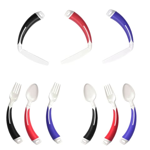Curved angled cutlery for left or right handed users