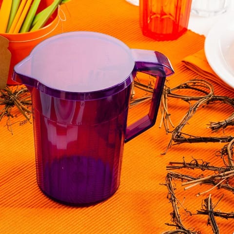 Translucent purple jug and lid.