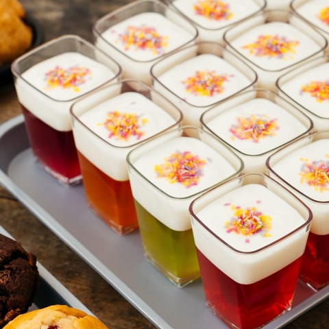 Jelly in dessert pots
