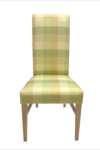 Luxury Dining Chair Yellow Ochre Check Flame Retardant, Dementia Friendly and Waterproof