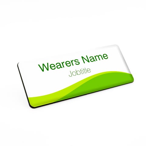 Personalised Simple Essential Green Flow Name Badge 76 x 32