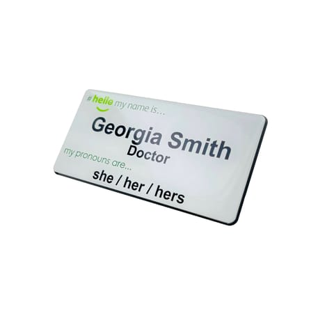 Hello My Pronouns are White Hello My Name is Badge Nurse Doctor Student Personalised