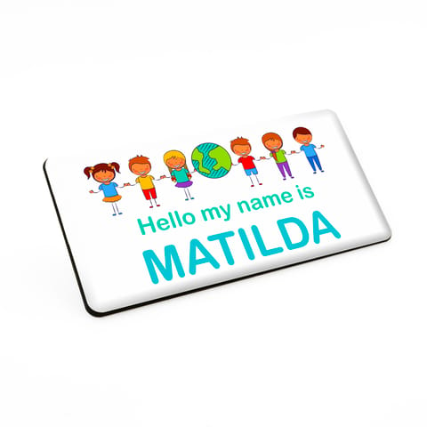 Personalised School Nursery Day Care Children Planet Staff Name Badge 76 x 38mm