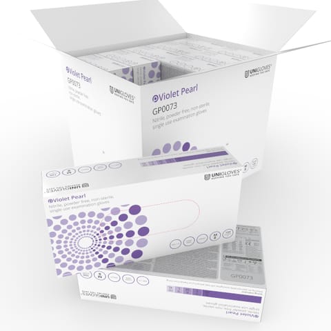 Unigloves Violet Nitrile Examination Gloves - Per Case
