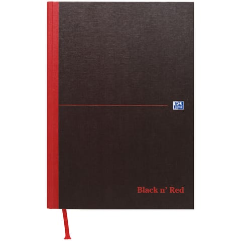 Black n Red Notebook Casebound 90gsm Ruled 192pp A5 Ref 100080459 [Pack 5]
