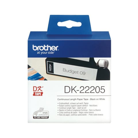 Brother Label Continuous Paper Tape 62mmx30.48m White Ref DK22205