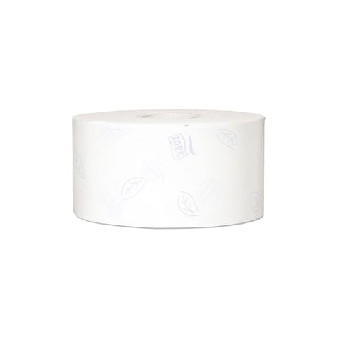 Tork Premium Mini Jumbo Toilet Roll 2-ply Embossed 94x200mm 850 Sheets White Ref 110254 [Pack 12]
