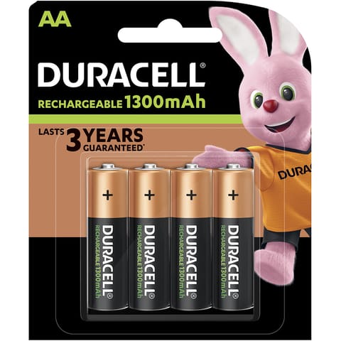 Duracell Battery Rechargeable Accu NiMH 1300mAh AA Ref 81367177 [Pack 4]
