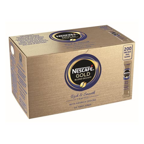 Nescafe Gold Blend Instant Coffee Granules Decaffeinated Stick Sachets Ref 12340522[Pack 200]