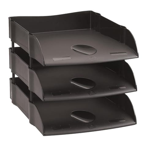 Avery DTR Letter Tray Self-stacking W270xD360xH60mm Black Ref DR100BLK