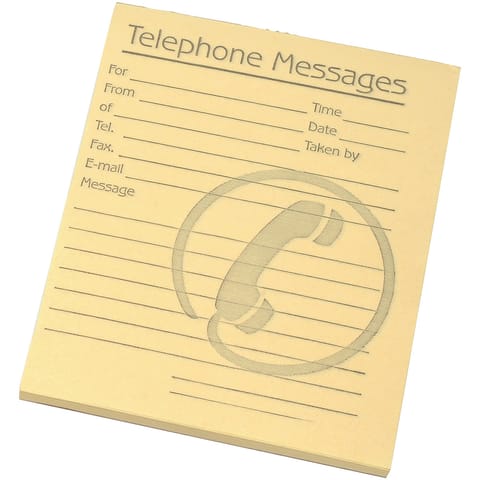 Challenge Telephone Message Pad 80 Sheets 127x102mm Yellow Paper [Pack 10]