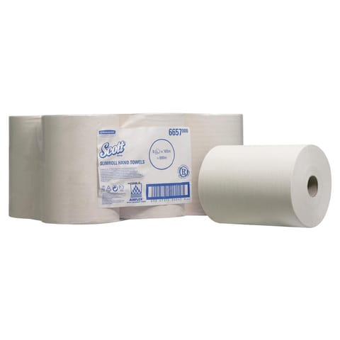 Scott Slimroll Hand Towel Single Ply White 198mmx165m Ref 6657 [Pack 6]