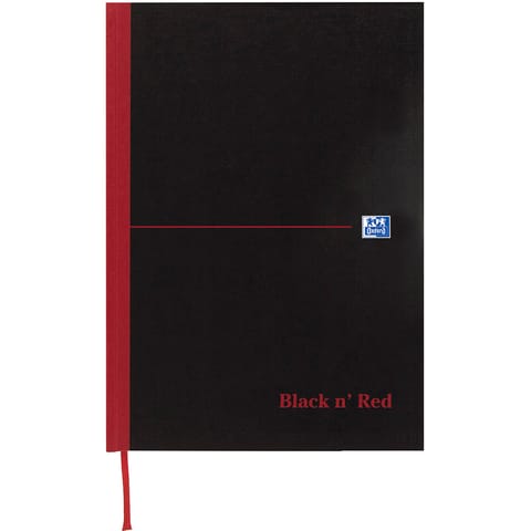 Black n Red Notebook Casebound 90gsm Ruled 192pp A6 Ref 100080429 [Pack 5]