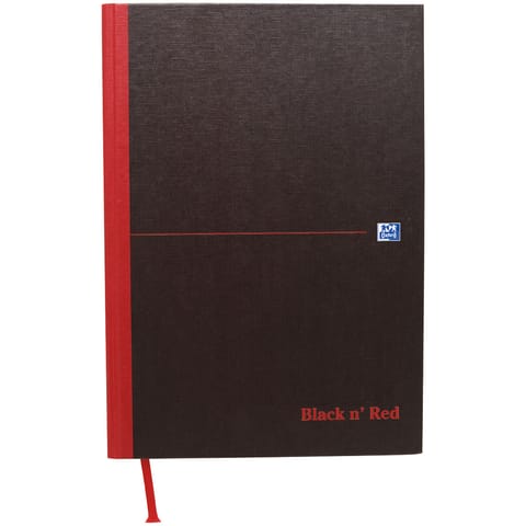 Black n Red Notebook Casebound 90gsm Smart Ruled 96pp A4 Ref 100080428