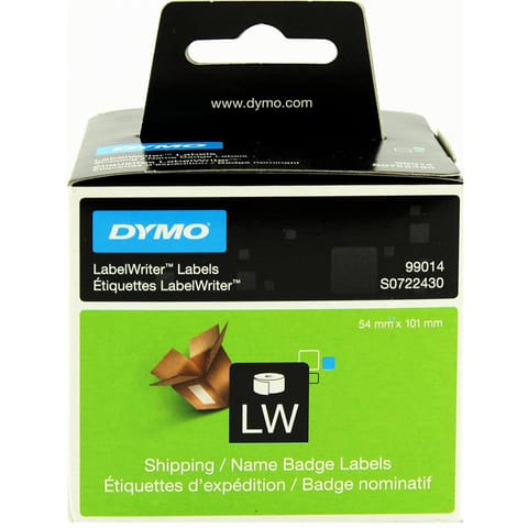 Dymo Labelwriter Labels Name Badge and Shipping 54x101mm White Ref 99014 S0722430 [Pack 220]