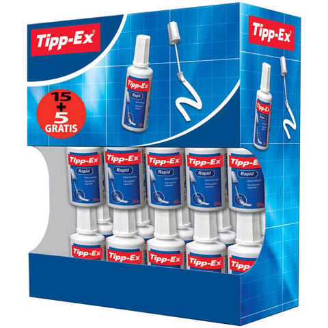 Tipp-Ex Rapid Correction Fluid Fast-drying 20ml White Ref 8959501 [Pack 15 & 5]