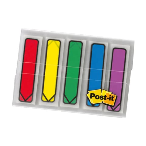 Post-it Index Arrows Portable Pack W12xH43mm Standard Colours Assorted Ref 684ARR1 [Pack 100]