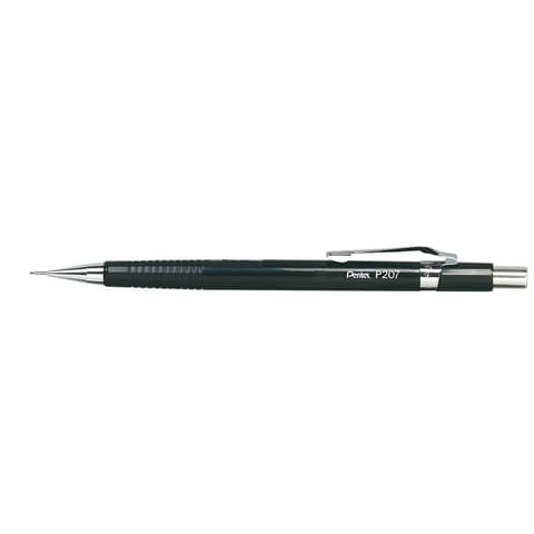 Pentel P207 Mechanical Pencil with Eraser Steel-lined Sleeve with 6 x HB 0.7mm Lead Ref P207 [Pack 12]