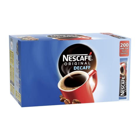 Nescafe Original Instant Coffee Granules Decaffeinated Stick Sachets Ref 12349814 [Pack 200]
