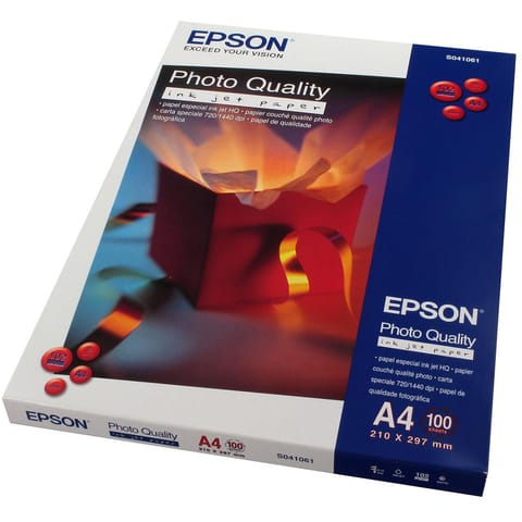 Epson Photo Quality Inkjet Paper Matt 102gsm Max.1440dpi A4 White Ref C13S041061 [100 Sheets]